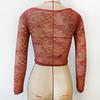 Women's V-Neck Tie Lace Pure Lust Hottie Slim Long Sleeve T-Shirt Top