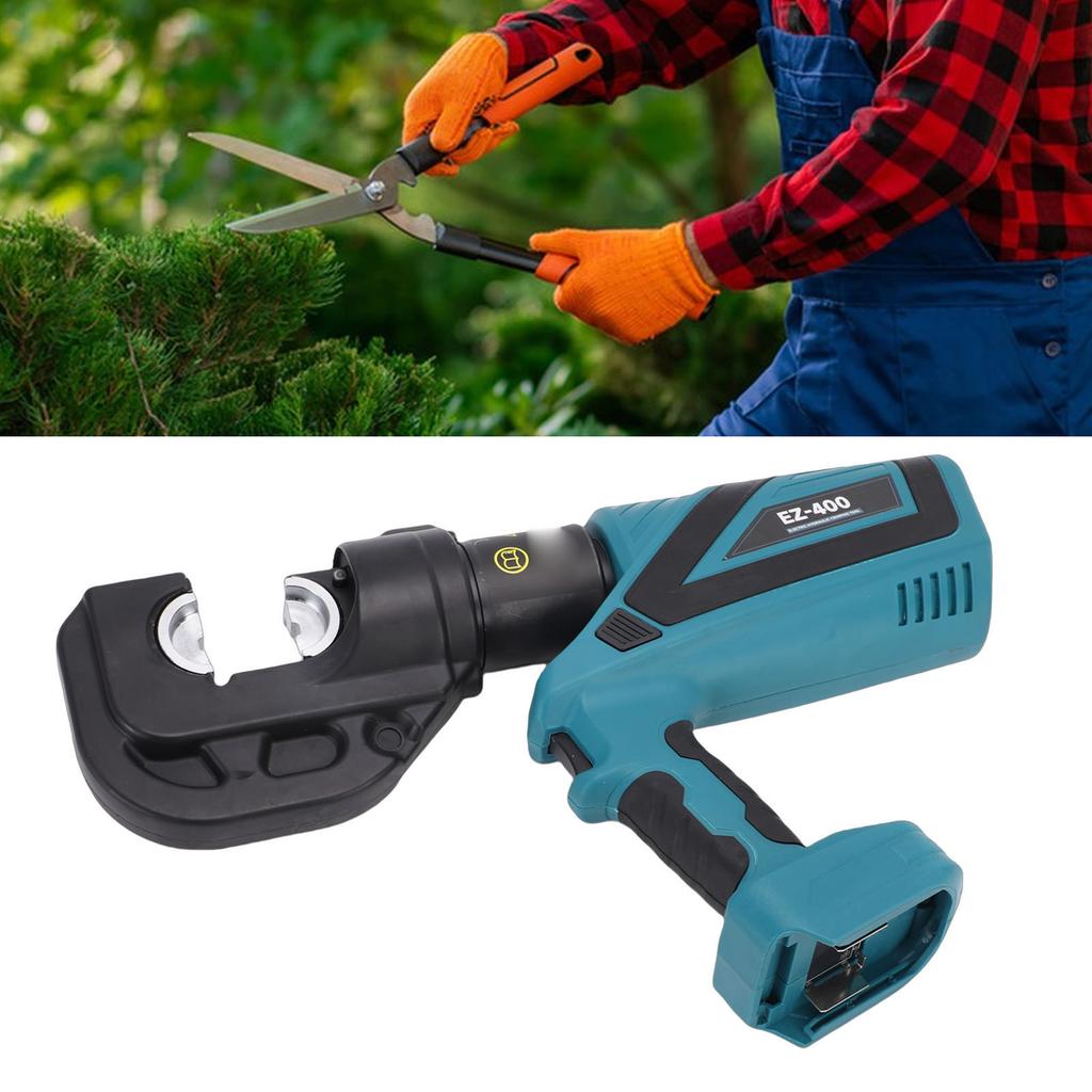 Electric Hydraulic Crimping Tool, 120KN Silicone Handle, 360 Rotating Head for Copper Aluminum Cable, Crimping Pliers with Industrial Display and Two