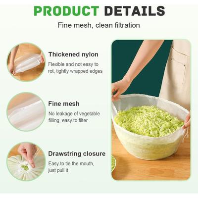 S/M/L Worki z gazy serowej Drobna siatka Niebielone Worki filtrujące do wyciskania Wielokrotnego użytku Siatka filtracyjna Do kuchni Gotowania Pieczenia Wyciskania