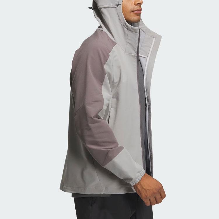 Adidas Wind.Rdy Softshell Kapuzenjacke Color Block Logo Sport Outdoor Jacke Herren Jacke Eisgrau IP0732