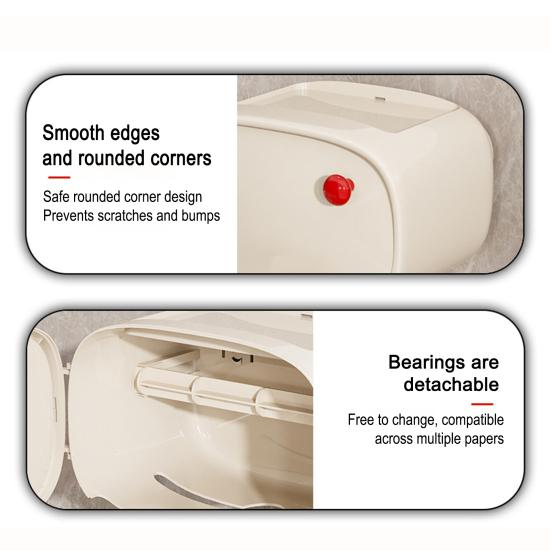 Tissue Box Top Storage Waterproof Tissue Holder No Wall Damage Easy Stick Creamy Style Universal Paper Towels for Bathroom