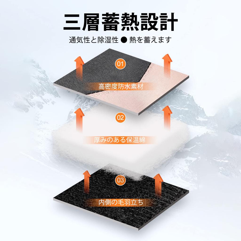 SunGoddy Outdoor Ski and Snowboard Cold Weather Protection for Men and Touchscreen Fleece Abrasion Perfect for Snow Snow Motorcycle Black Gloves,