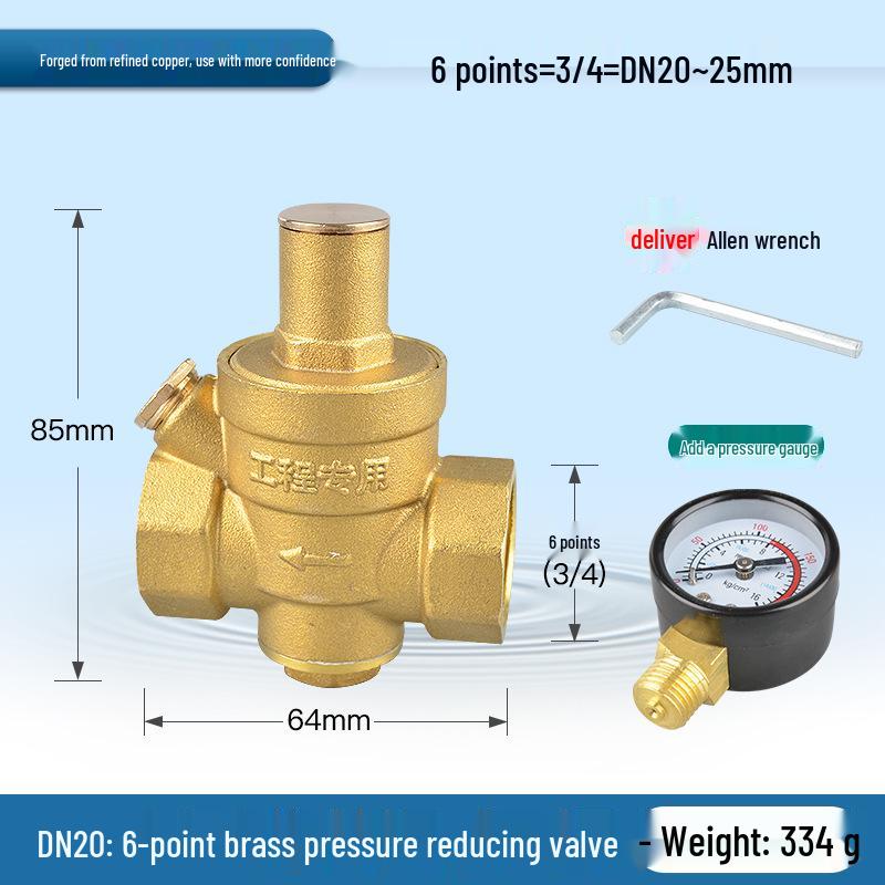 Adjustable Brass Water Pressure Reducing Valve for Heaters & Purifiers