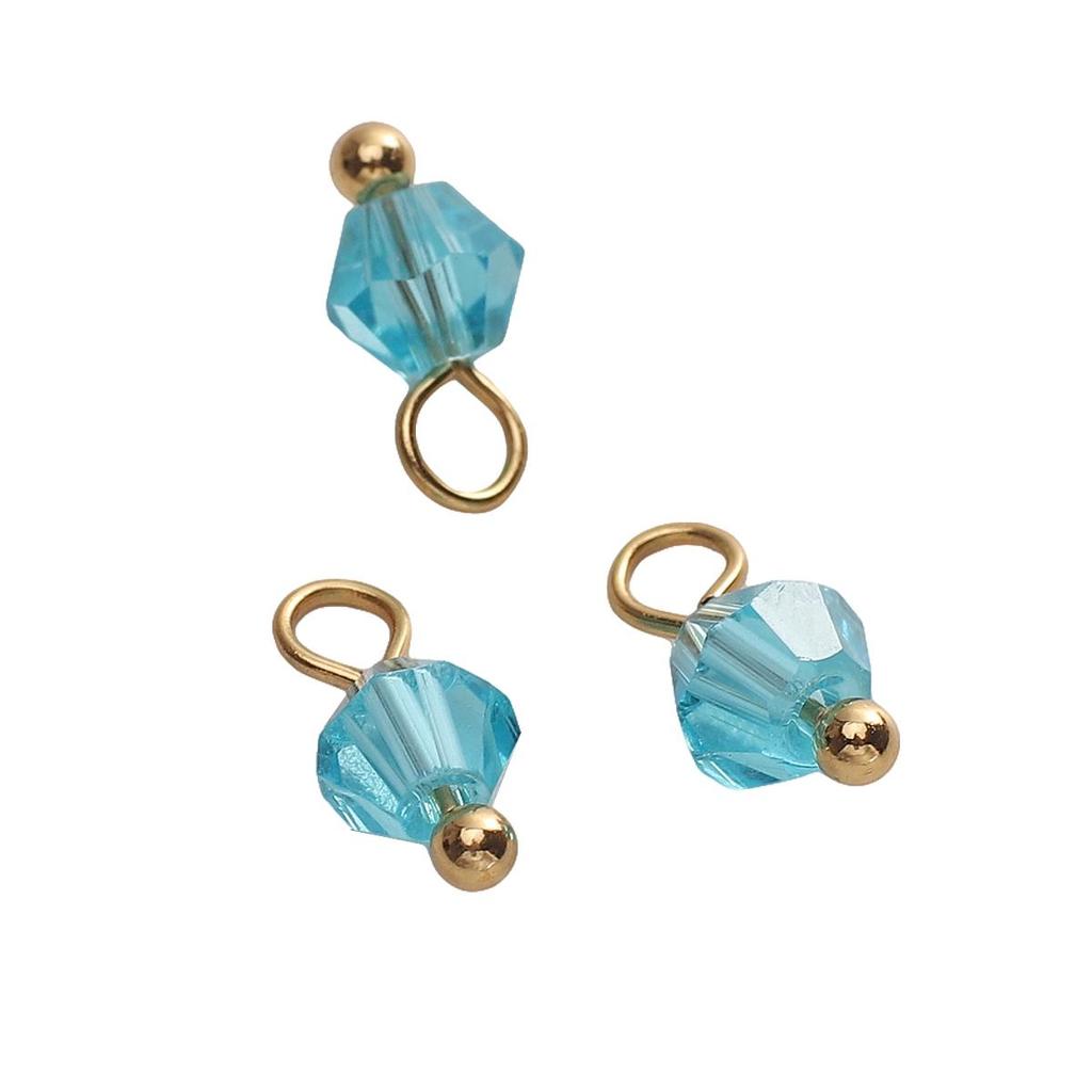 5 stk. Anheng med glassperler til halskjede, armbånd, øredobber, DIY smykkelaging