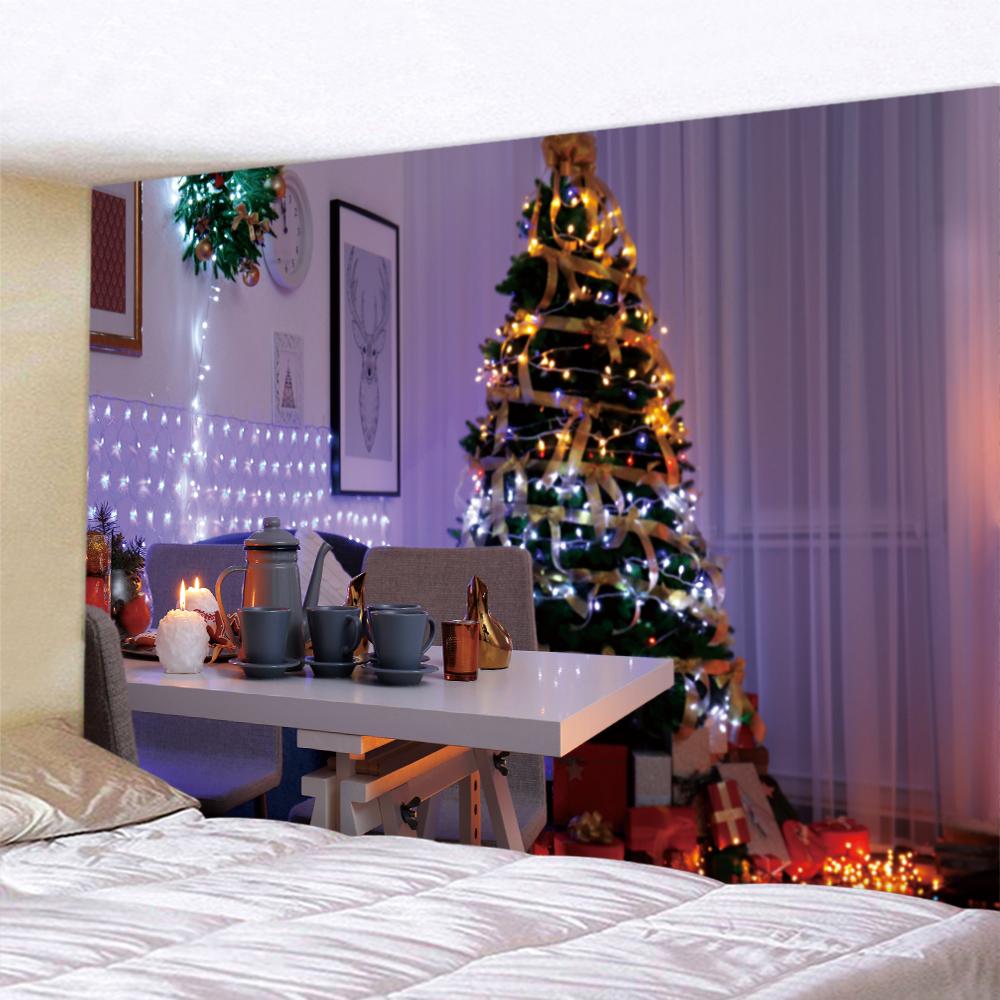 Home Decor Christmas Window Tapestry Hippie Boho Decor Wall Hanging Bedroom Wall Decor Background Fabric tapiz navideño
