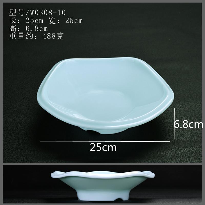 Melamine Blue Dinner Plate Restaurant Tableware Soup Bowl Dry Ice Dish Sashimi Plate Fruit Salad Bowl Dessert Plate Sushi Dish