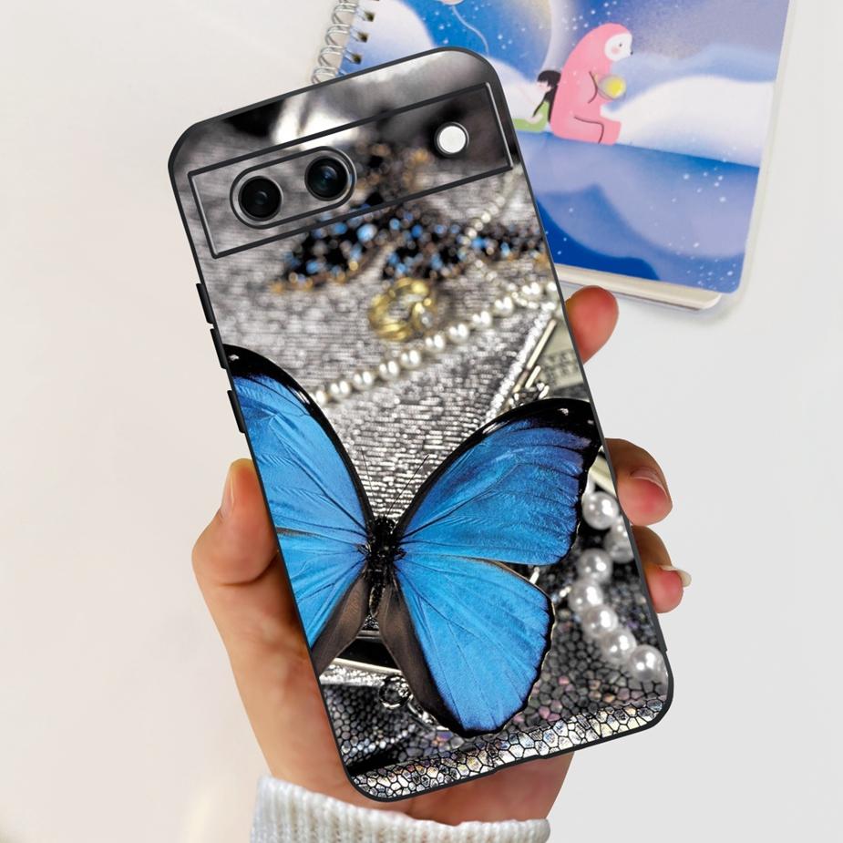 For Google Pixel 8A Case Pixel8 Pro Cute Cat Flower Painted Cover Silicone Phone Case For Google Pixel 8 Pro Pixel8A Soft Fundas