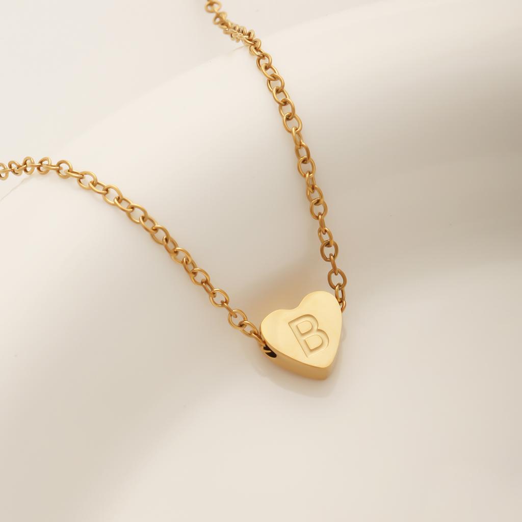 1 PZ Cavigliera a Catena Link in Acciaio Inossidabile Colore Oro Gioielli da Donna Cavigliera con Lettera Iniziale A-Z Cuore per Accessori da Donna