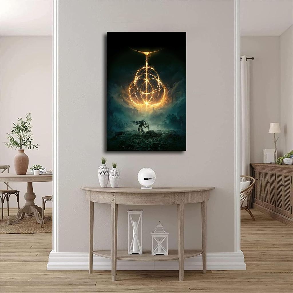 Elden Ring Plakát Videohry Plátno Umělecký Plakát a Nástěnné Umění Obrázkový Tisk Moderní Rodinná Ložnice (08×12palců-Bez rámu)