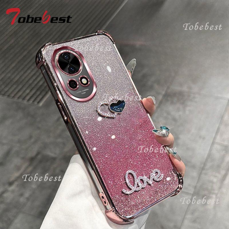 3D Love Shockproof Glitter Plating Case for Huawei Nova 14 Ultra 13 12 11 10 9 8 7 Pro SE Silicone Cover
