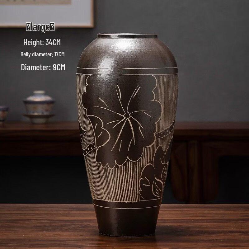 Hand-Carved Ceramic Flower Vase