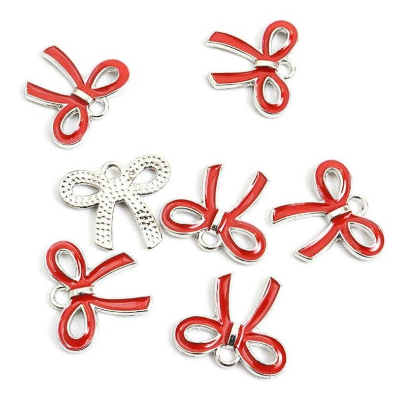 100Pcs Butterfly Knot Hairpiece Accessories Bowknot Pendant for Bracelet Necklace Clothing Embellishment for Daily Use