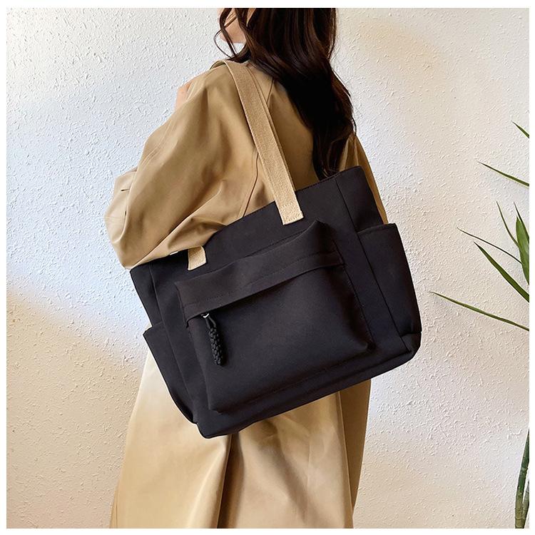 Multicolor Oxford Tote Bag, Minimalist & Functial with Multiple Pockets Handbag Shoulder Bags for Woman Daily Commute & Casual