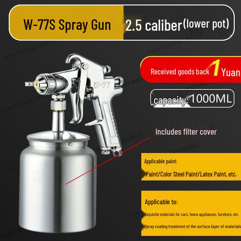 High-Quality Pneumatic Spray Gun with Dual Pots for Furniture, Car Paint, Household, and Textured Spraying