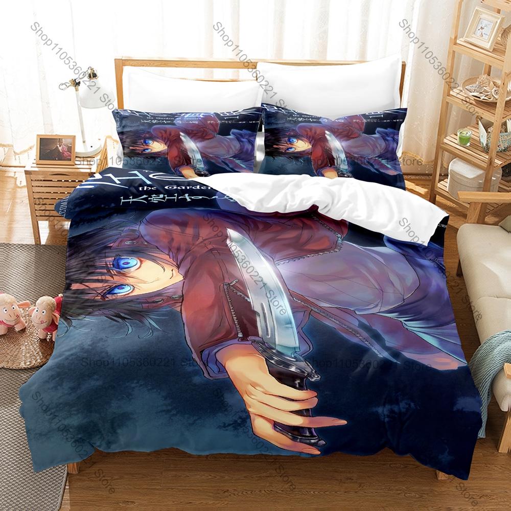 Microfiber Kara no Kyoukai Urban Supernatural Thriller Dark Town Magic Mystery Themed 3PCS Bedding 1 Duvet Cover + 2 Pillowcases