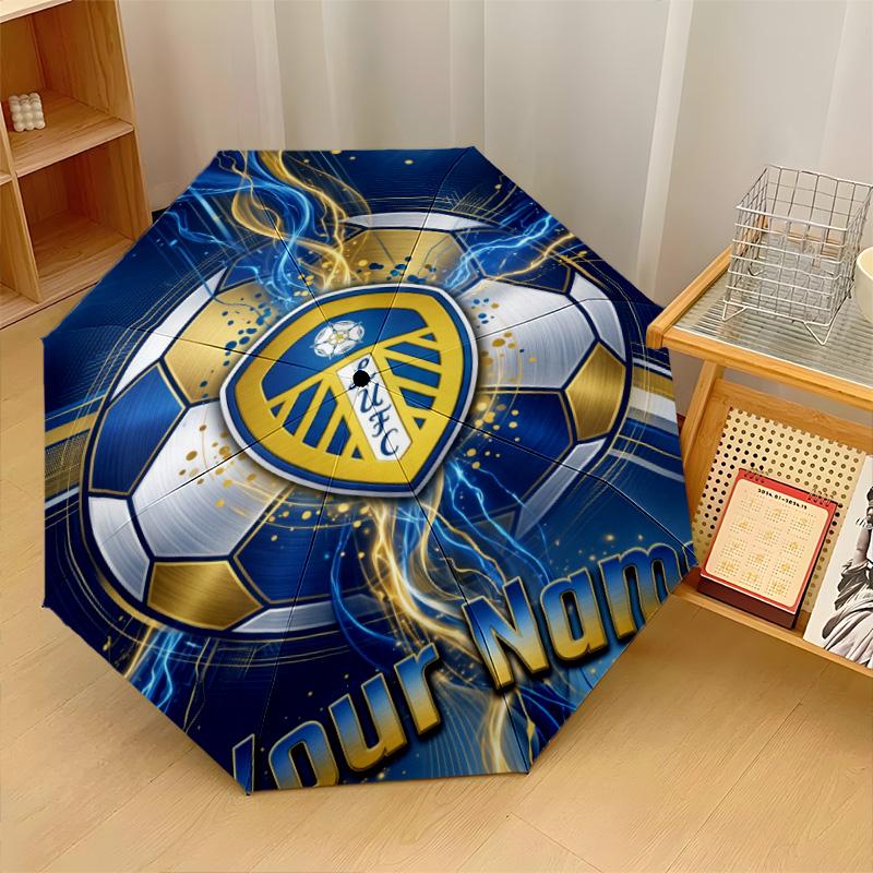 Leeds United Automatic 3‑Fold Umbrella 8‑Rib Windproof Folding Umbrella Sun Rain Protection For Outdoor Travel Daily Use