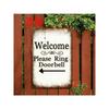 Please Ring Doorbell Metal Arrow Sign Wall Decor Outdoor Garden
