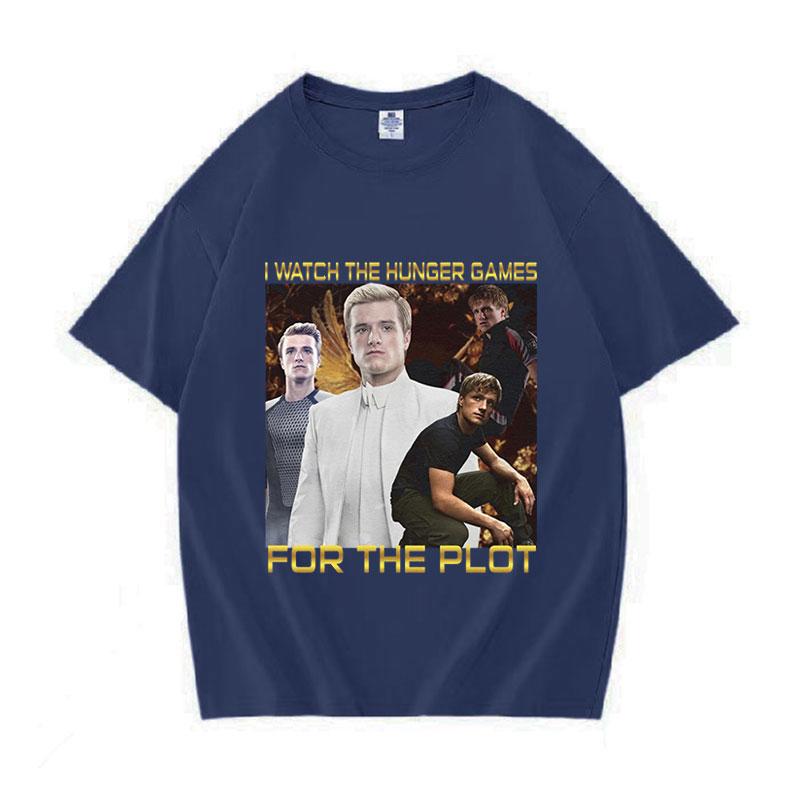 2026 Summer Cotton Printed TShirt I Watch The Hunger Games for The Plot Unisex WOMEN Plus Size Loose Hip Hop Rap Comfort Top
