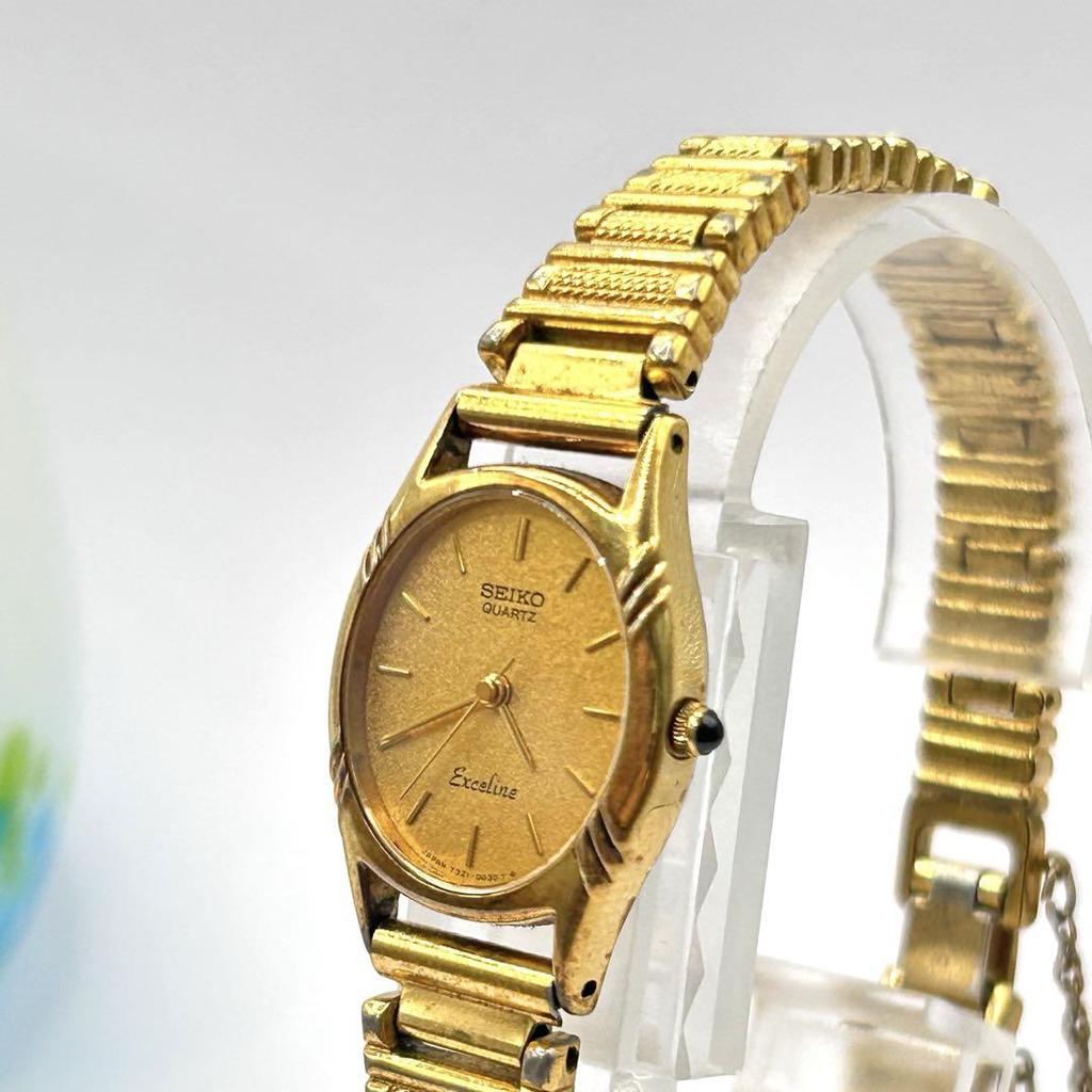 [USED] Rare Seiko Exceline Gold Oval Bracelet Women's Watch