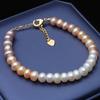 Real Natural Colorful White Pearl Bracelet Women Classic Freshwater Pearl Strand Bracelet Wedding Gift