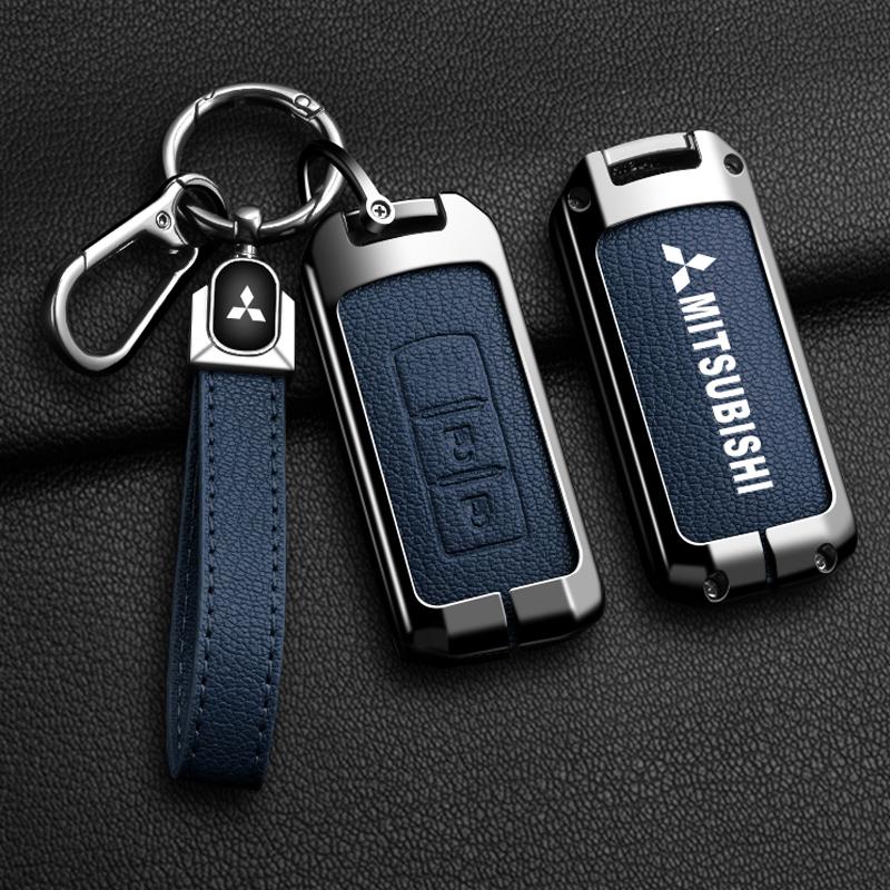 cyfmlu1 cydjfg1 2Button Smart Keys Goatskin Car Key Case Full Cover Fit for Mitsubishi Outlander 2015 Pajero Sport 2020G Pajero Sport 3 Keychain