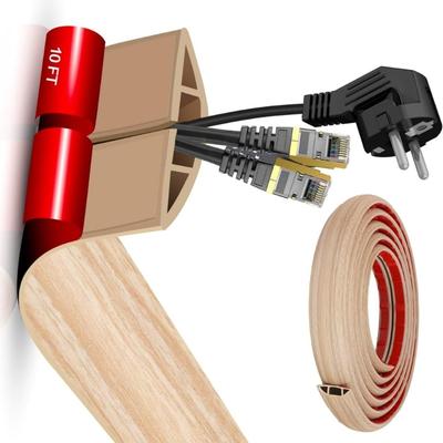 Floor Wire Cover Flexible Cut To Length Cord Concealer For Home Office Flame Retardant PVC Cable Management Channel