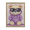 Teddy Bear In Purple Hoodie Poster Teddy Bear In Purple Hoodie Poster, 30X40 Cm, Gold Aluminum Frame, 230 Gsm Matte Paper