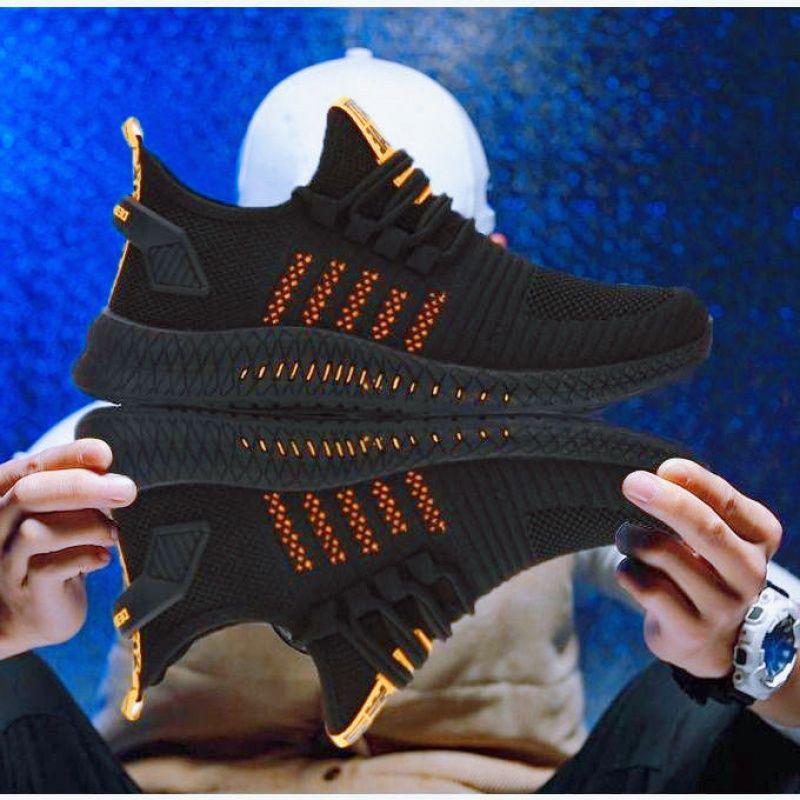 Four Seasons New Flying Knitting Sports Shoes Men's Sports Wind Single Shoes New Korean Style Casual Men's Shoes