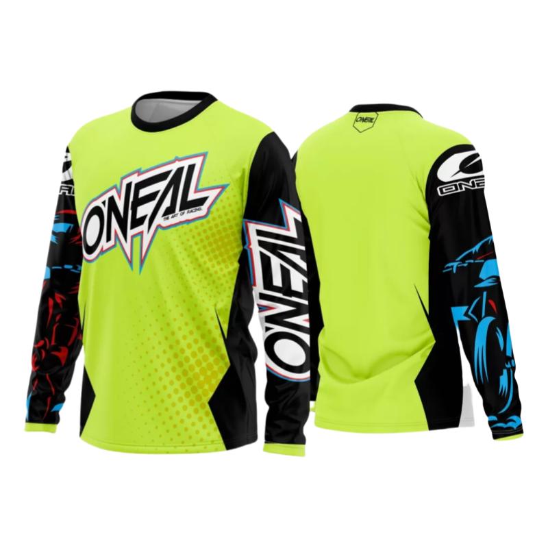 Printemps et Automne Col Rond Motocross Graphique Imprimé 3D Haut T-shirts Homme Manches Longues Décontractés à la Mode