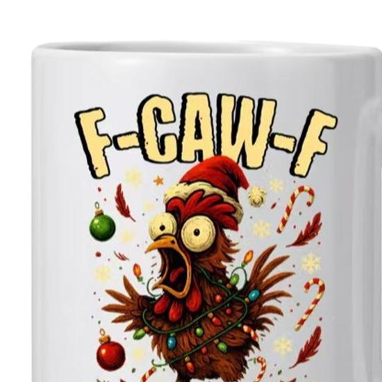 Cartoon Rooster Coffee Mug Ceramic F-Caw-F Sound Mug for Men Women 330ml Funny Rooster Cup for Hot Cold Tea Water Juice Office School Gift