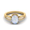 8 X 6 MM Oval Moonstone 925 Sterling Silver Gold Vemreil Solitaire Anniversary Wedding Women Ring