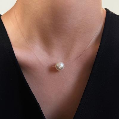 Simple Design Fishing Line Pearl Necklace Women's Personality Fashion Versatile Collarbone Chain Niche High-end Necklace Women