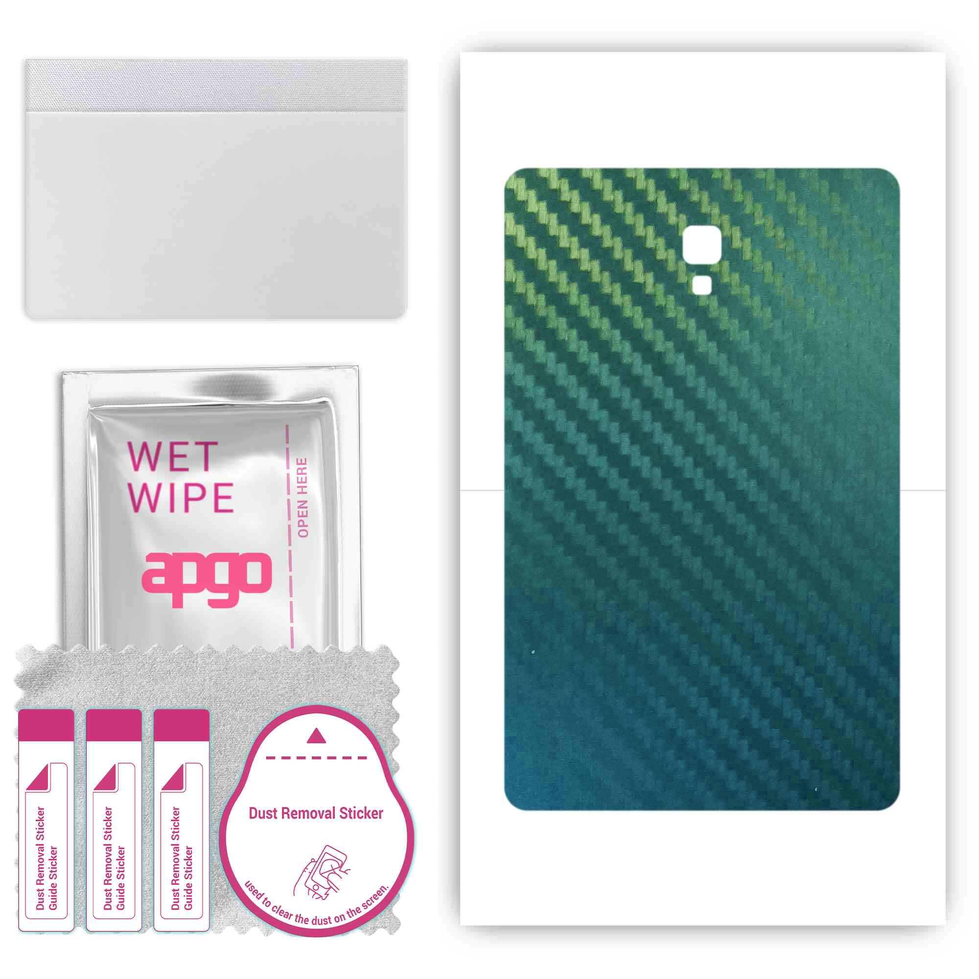 

apgo Protective Skin Sticker for the back compatible with Samsung Galaxy Tab A 10.5, Wrap Film, Foil, Vinyl - Pattern Carbon Chameleon CAKA1