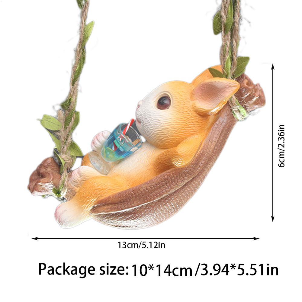 Outdoor Bunny Statue Resin Swing Rabbit Figurine For Yard Hangable Bunny Rabbit Garden Statue Resin Outdoor Rabbit Figurines For