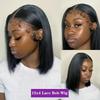 Perucă Bob Scurt Perucă cu Dantelă în Partea din Față, Cap Bobo Scurt Feminin, Păr Sintetic Complet Elegant Natural