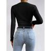 Vielseitiges Slim-Fit Damen-T-Shirt mit Karomuster und langen Ärmeln