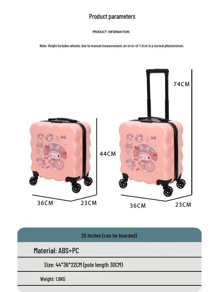 Children's Fashion Cartoon Trolley Case with Universal Wheels & Combination Lock