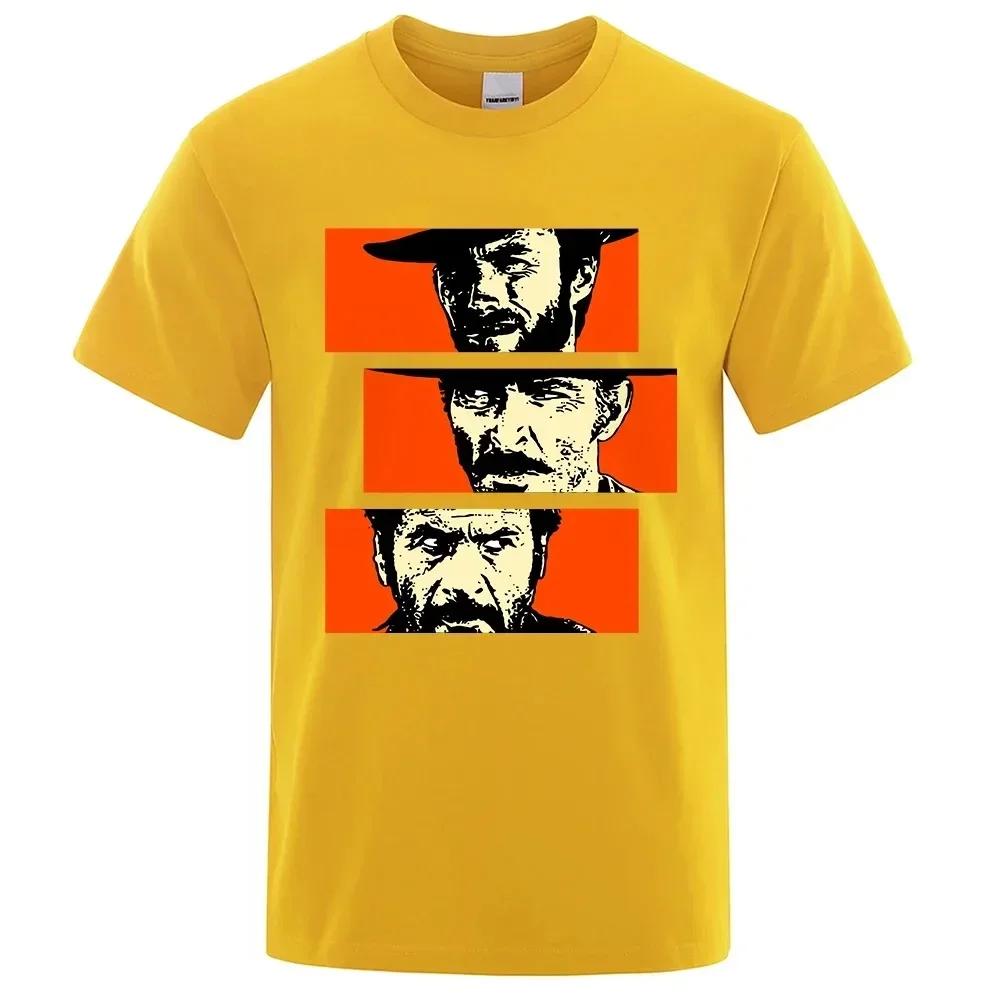 Sommer Herren T-Shirt The Good The Bad and Ugly Blondie Angel Eyes Tuco Cowboy Bedrucktes T-Shirt Oversized T-Shirt Herren Kleidung