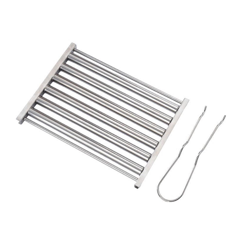 Stainless Steel Sausage Roller Rack with Comfort Handle Hot Dog Roller Grill Rack Portable Sausage Grills Holder