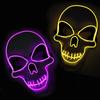 Horror LED Luminous Skeleton Mask Neon Face Mask for Halloween Party Supplies Glowing Skull Mask Carnival Festival Costume