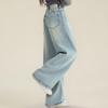 Girls' Straight & Wide Leg Jeans with Bow - Medium & Large, Casual Spring/Autumn Collection