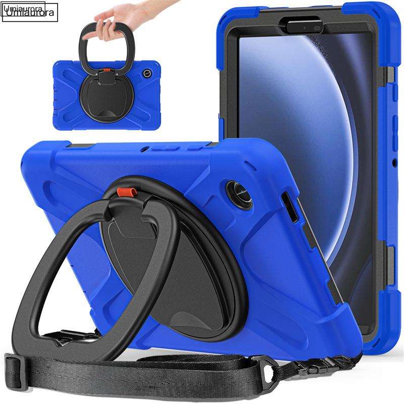 For Samsung Tab A7 A8 A9 A11 Plus SM-X230 X210 X200 T220 S6 Lite 10.4" Shockproof Tablet Case Pull Ring Stand Strap Rugged Funda