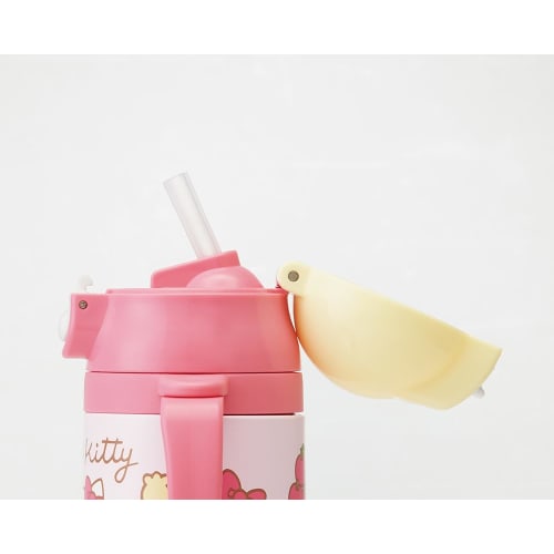 Skater Hello Kitty 70s Two Handed Straw Stainless Steel Mug Bottle Water Bottle Stainless Steel Bottle 240ml Stwm3