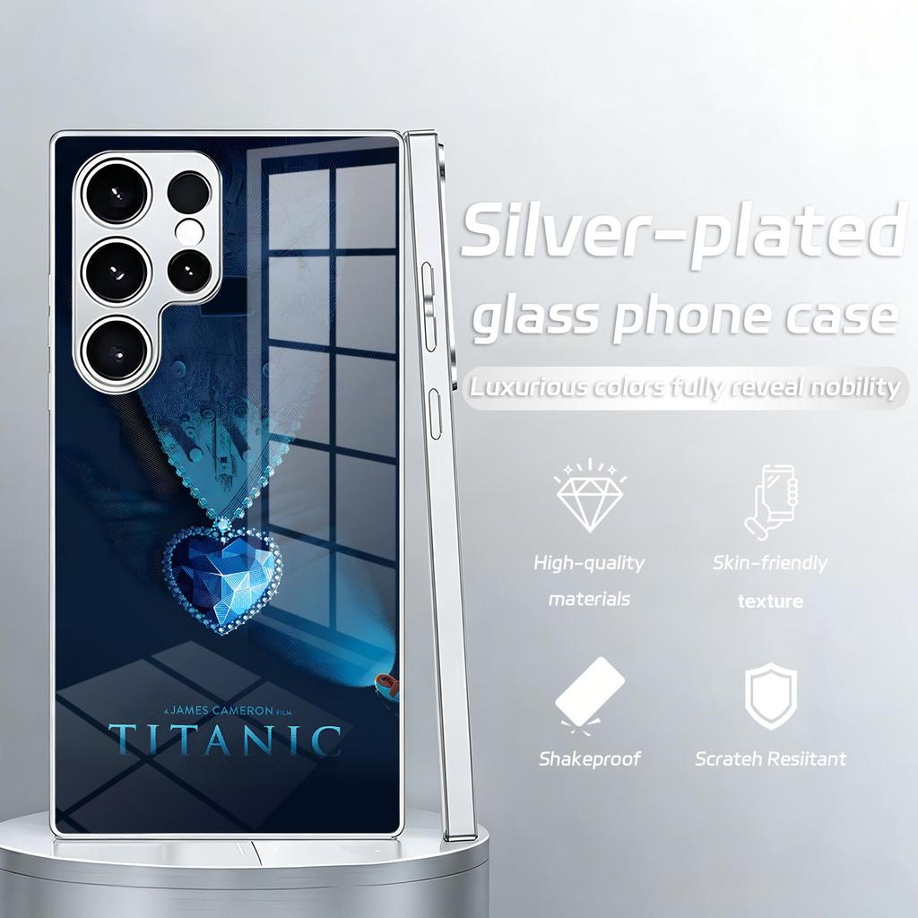 Classic movie Titanic Phone Case For Samsung S26 S25 S24 S23 S22 S21 Plus Ultra Note20 Electroplated glass Phone Case
