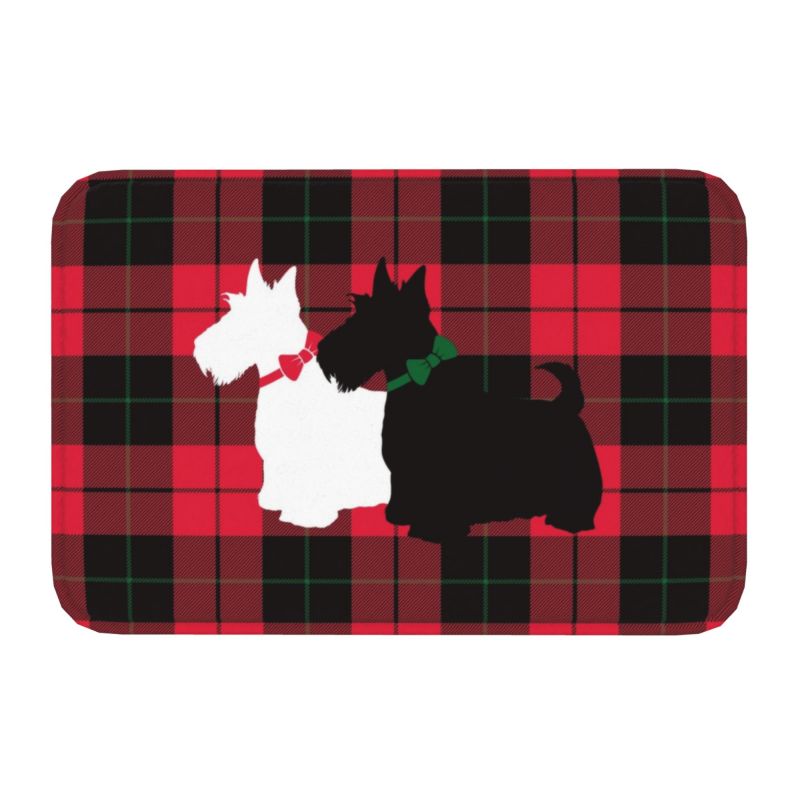 Tapis d'entrée pour porte d'entrée Scotties Tapis d'intérieur Chien Scottish Terrier Tapis de cuisine Salle de bain Tapis de porte Tapis de garage 40cmx60cm