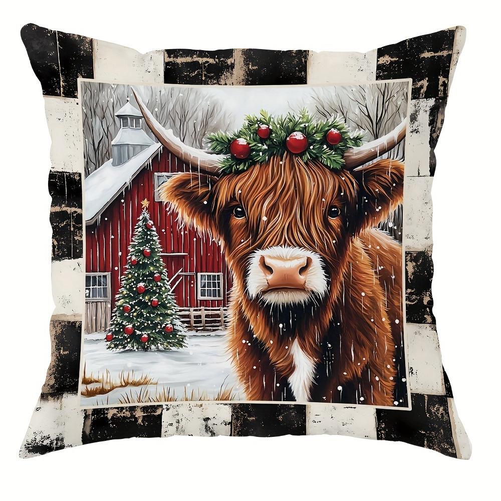 

Рождественское украшение наволочка Счастливого Рождества Новогодний подарок Украшение в деревенском стиле для фермерского дома Чехол для подушки для дивана Чехол 40x40cm