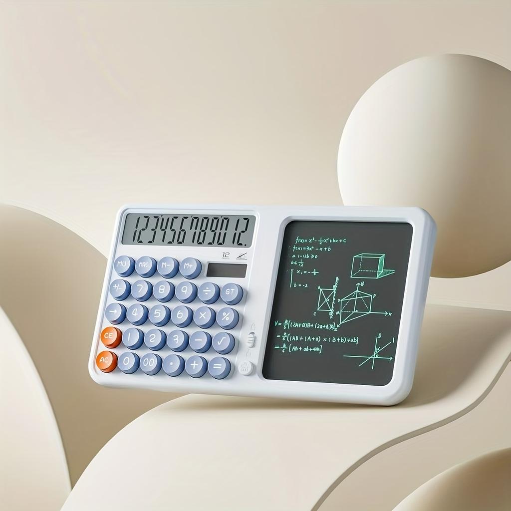 Kalkulator, Wielofunkcyjny Kalkulator Biurkowy z Tablicą do Pisania Ręcznego, Zasilany Bateryjnie/Solarnie, Asystent Memo, Wyświetlacz z Dużym Ekranem,