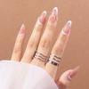 Short White Line French Tip Press-On Nails Reusable Nail Tips With Glue Or Jelly Adhesive Minimalist Style