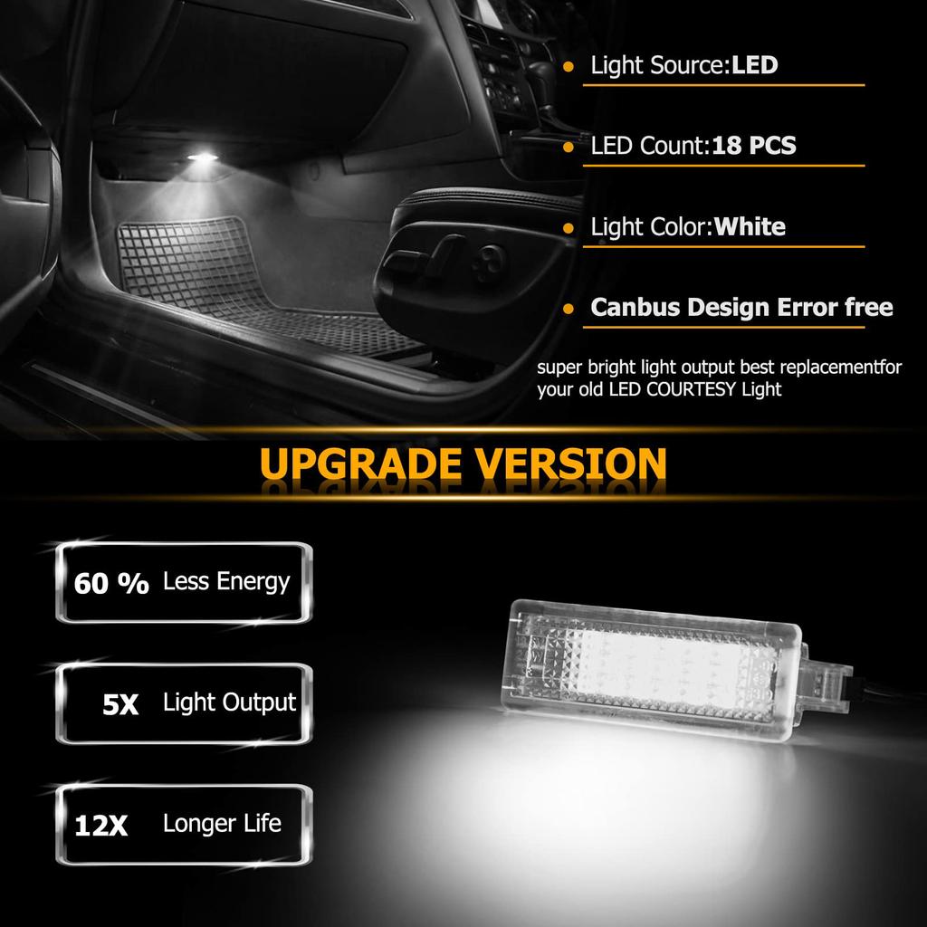 2xLED Door Courtesy Footwell Interior Lights Luggage Puddle Trunk Glove Box Lamp For BMW X6 E71 F16 X5 E70 F15 X3 E83 F25 X1 E84