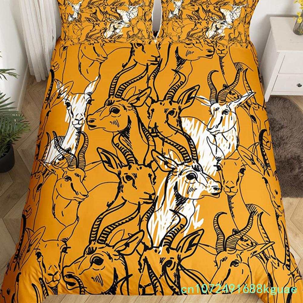 Farm Animal Duvet Cover Set Single King Queen Bohemian Mandala Bedding Set Microfiber Deer Bull Head Cow Skull Comforter Cover